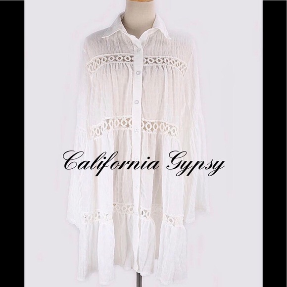 Bohemian Gypsy Mini Dress Coverup - Picture 3 of 13